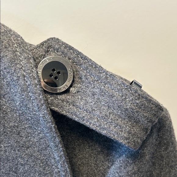 Calvin Klein Wool Blend Belted Trench Coat - Picture 6 of 14